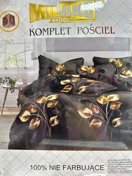 Komplet pościeli 100% satyna - bawełna 4 Częściowy Rozmiar : 160/200