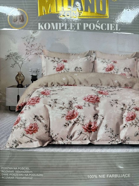 Komplet pościeli 100% satyna - bawełna 3 Częściowy Rozmiar : 160/200