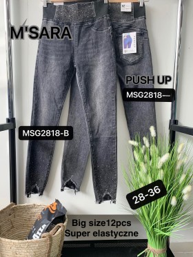 Spodnie Jeansy damskie M'sara , Size 28-36.paczka 12szt,