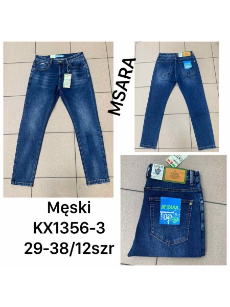 Spodnie Jeansy meskie M'sara, Size 29-38.paczka 12szt,