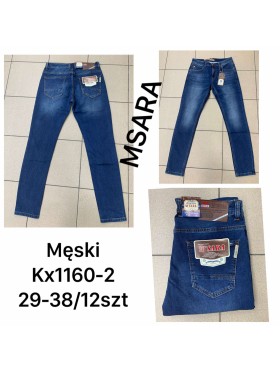 Spodnie Jeansy meskie M'sara, Size 29-38.paczka 12szt,