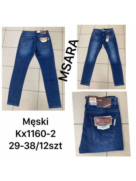 Spodnie Jeansy meskie M'sara, Size 29-38.paczka 12szt,