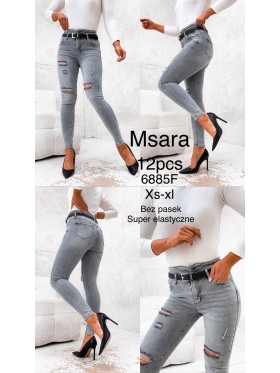 Spodnie Jeansy damskie M'sara, Size xs-xl.paczka 12szt,