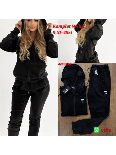 Komplety welurowe damskie ,size s-xl, paczka 4szt,1 kolor