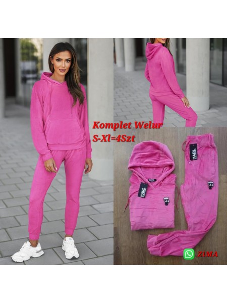 Komplety welurowe damskie ,size s-xl, paczka 4szt,1 kolor