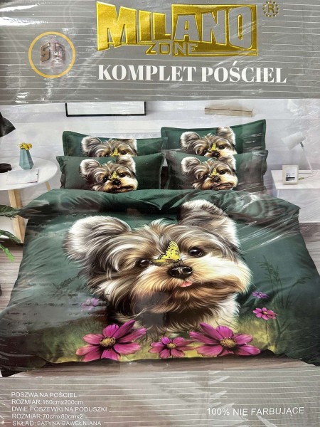 Komplet pościeli 100% satyna - bawełna 3 Częścowy Rozmiar : 160/200