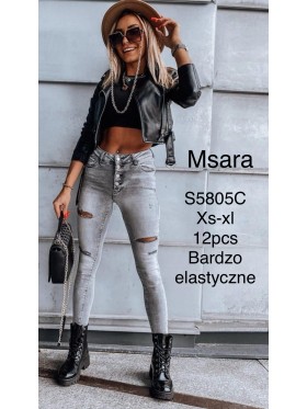 Spodnie  Jeansy damskie M'sara  ,Size xs-xl.paczka 12szt,