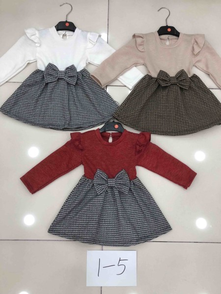 Sukienki dzieciece wloski, size 1-6 lat, paczka 6szt ,1 kolor