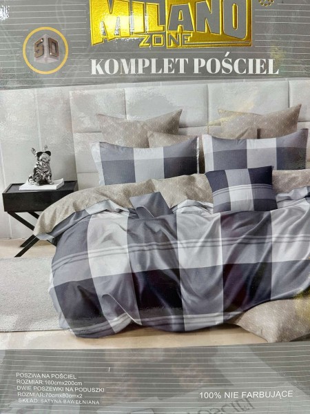 Komplet pościeli 100% satyna - bawełna 3 Częściowy Rozmiar : 160/200