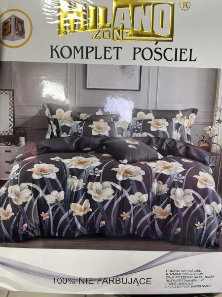 Komplet pościeli 100% satyna - bawełna 3 Częściowy Rozmiar : 200/220