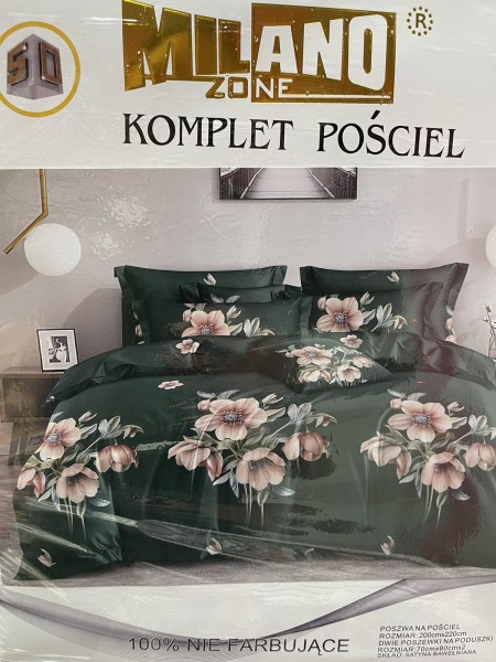 Komplet pościeli 100% satyna - bawełna 3 Częściowy Rozmiar : 200/220