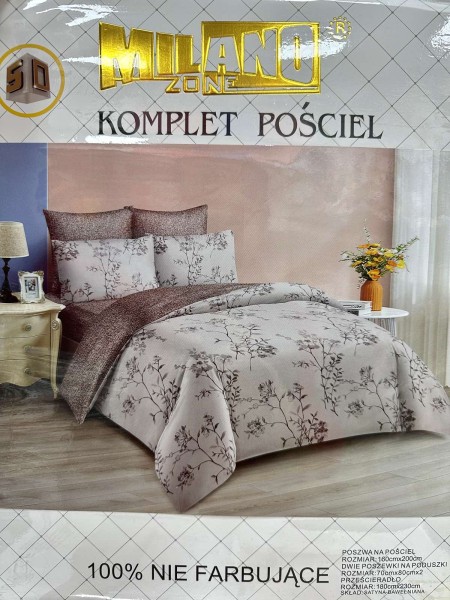 Komplet pościeli 100% satyna - bawełna 4 Częściowy Rozmiar :160/200