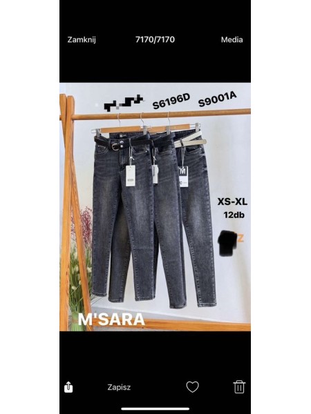 Spodnie   Jeansy damskie M'sara ,Size xs-xl.paczka 12szt,