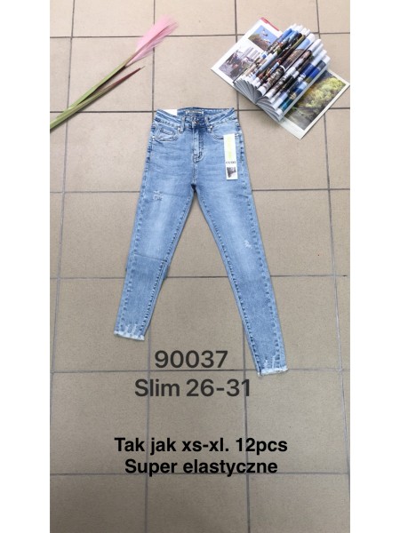 Spodnie Jeansy damskie ,Size 26-31.paczka 12szt,