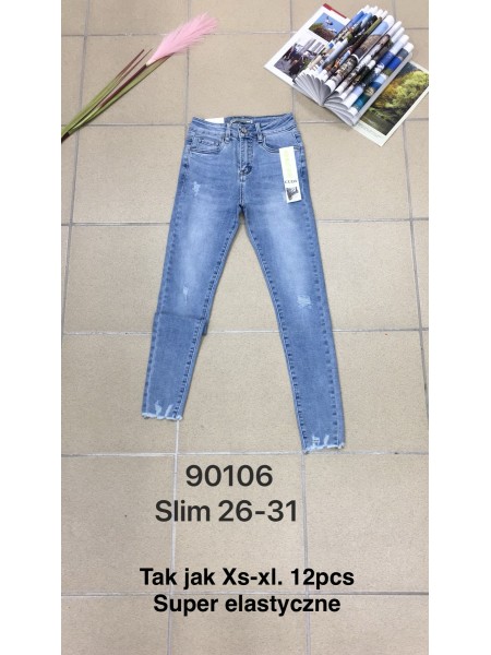 Spodnie Jeansy damskie ,Size xs-xl.paczka 12szt,