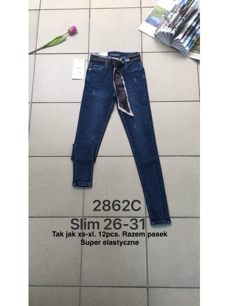 Spodnie Jeansy damskie ,Size 26-31.paczka 12szt,