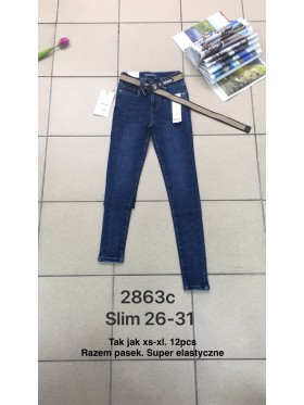 Spodnie Jeansy damskie ,Size 26-31.paczka 12szt,