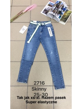 Spodnie Jeansy damskie ,Size 25-30.paczka 12szt,