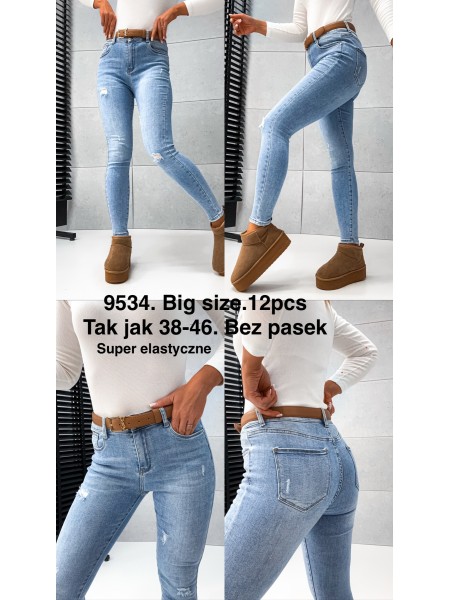 Spodnie Jeansy damskie ,bigSize 38-48.paczka 12szt,