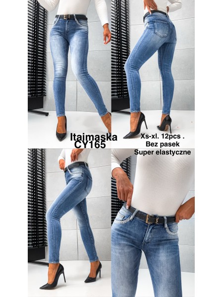 Spodnie Jeansy damskie ,Size xs-xl.paczka 12szt,