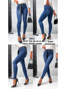 Spodnie Jeansy damskie ,Size xs-xl.paczka 12szt,