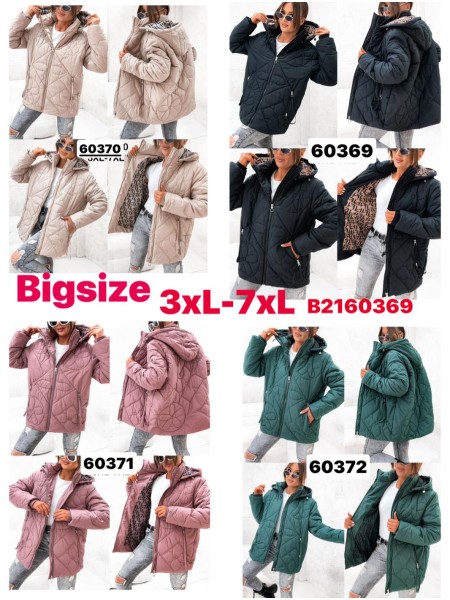 Kurtki damskie, size 3-7XL, paczka 5szt ,1 kolor