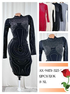 Sukienki damskie , size S-XL, paczka 12szt ,Mix kolor