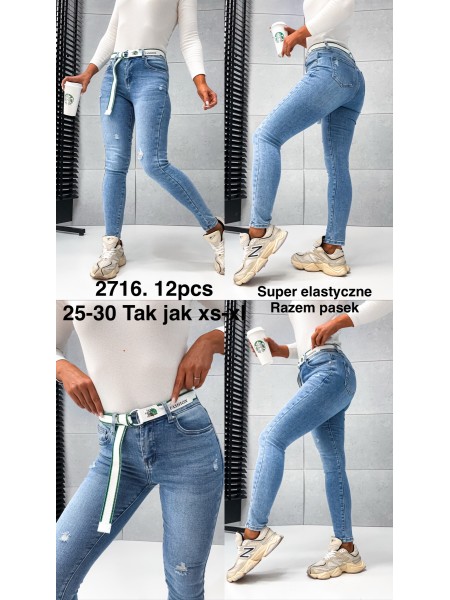 Spodnie Jeansy damskie ,Size xs-xl.paczka 12szt,