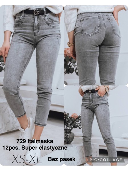 Spodnie Jeansy damskie ,Size xs-xl.paczka 12szt,