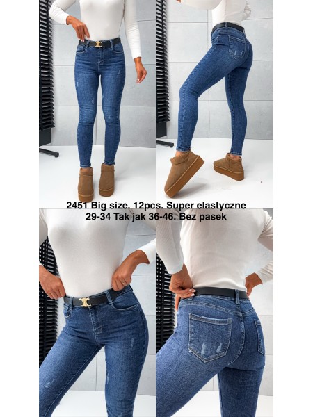 Spodnie Jeansy damskie ,BigSize 36-46.paczka 12szt,