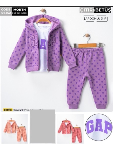Komplet dziecięcy turecki 9-24M, paczka 4szt 1 kolor fiolet