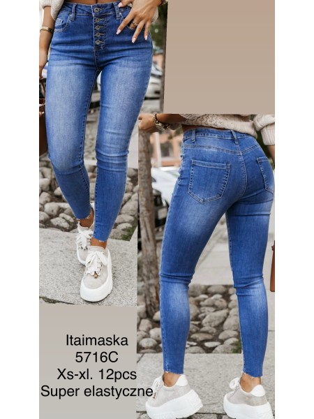 Spodnie Jeansy damskie ,Size xs-xl.paczka 12szt,