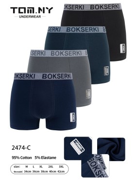 Bokserki Męskie ,Size M-3XL, Mix Kolor (24szt/paczka)