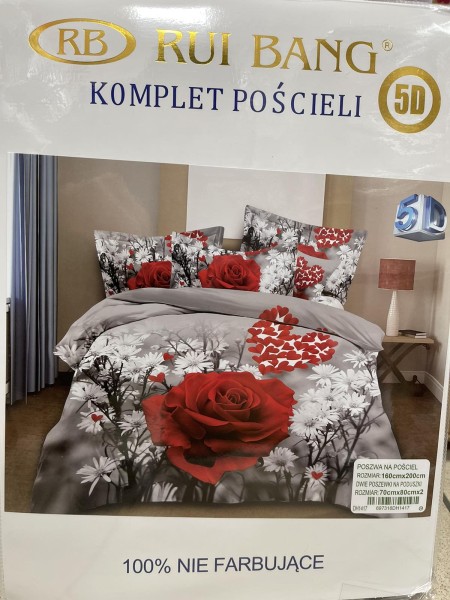 Komplet pościeli 100% satyna - bawełna 3 Częściowy Rozmiar :160/200cm