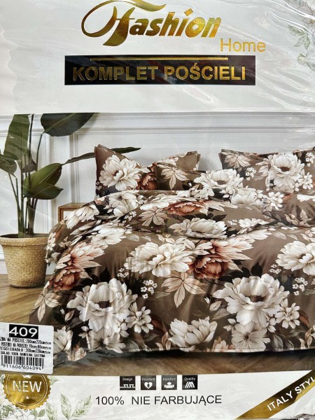 Komplet pościeli 100% satyna - bawełna 4 Częściowy Rozmiar :200/220cm