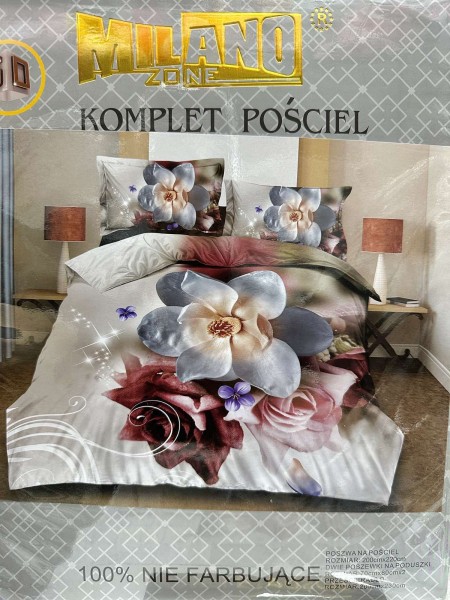 Komplet pościeli 100% satyna - bawełna 4 Częściowy Rozmiar :200/220cm