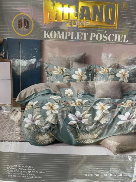 Komplet pościeli 100% satyna - bawełna 3 Częściowy Rozmiar :160/200cm