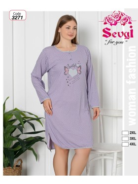 Koszule nocne  damskie tureckie, size 2xl-4xl, paczka 12szt ,mix kolor