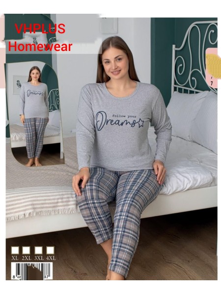 Piżama damskie tureckie, size XL-4XL, paczka 8szt ,MIX kolor