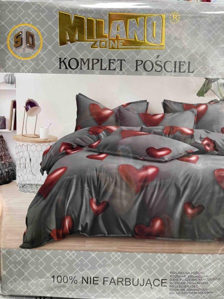 Komplet pościeli 100% satyna - bawełna 4 Częściowy Rozmiar :200/220cm