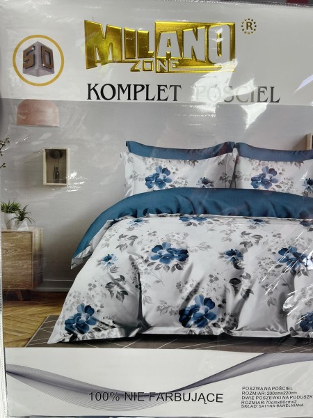 Komplet pościeli 100% satyna - bawełna 3 Częściowy Rozmiar :200/220cm