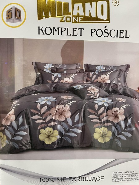 Komplet pościeli 100% satyna - bawełna 3 Częściowy Rozmiar :200/220cm