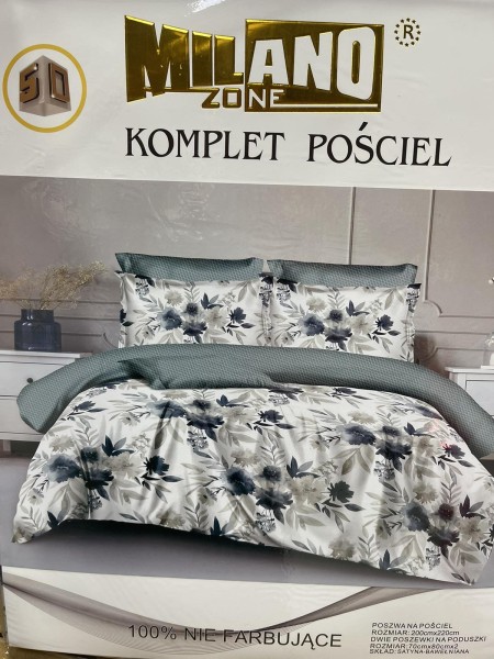 Komplet pościeli 100% satyna - bawełna 3 Częściowy Rozmiar :200/220cm