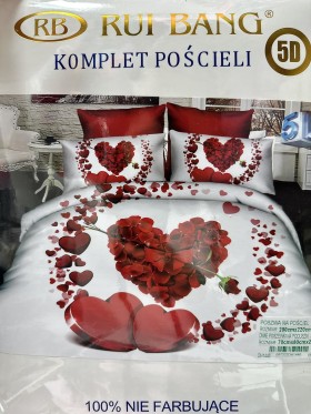 Komplet pościeli 100% satyna - bawełna 3 Częściowy Rozmiar :200/220cm