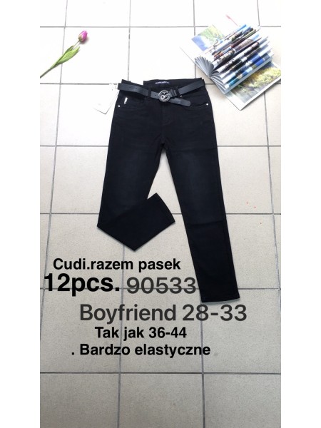 Spodnie Jeansy damskie .Size 28-33.paczka 12szt,