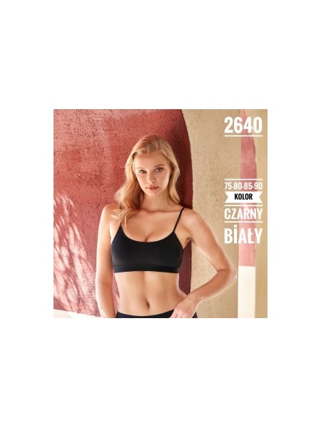 BIUSTONOSZ/TOP Z MISECZKAMI 75-90 2640. Kolor czarny i biay (12 szt/paczka)