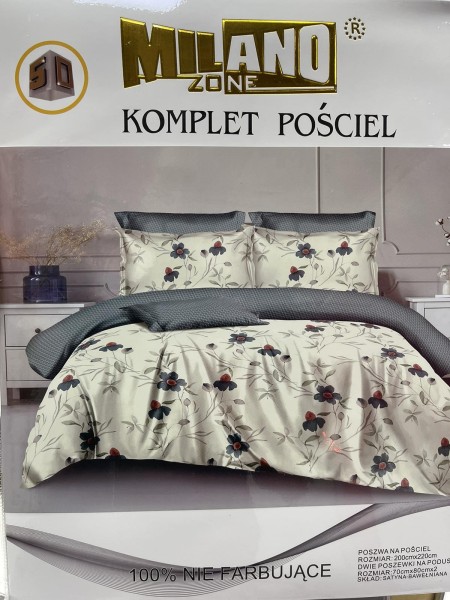 Komplet pościeli 100% satyna - bawełna 3 Częściowy Rozmiar : 200/220cm