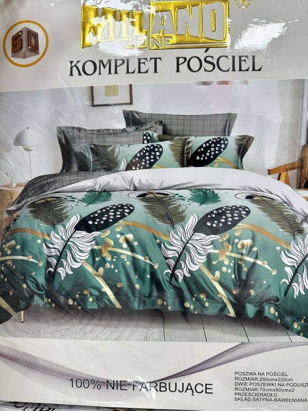 Komplet pościeli 100% satyna - bawełna 3 Częściowy Rozmiar : 200/220cm