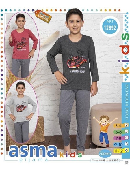 Piżama DZIECIĘCA tureckie, size 3-12, paczka 10szt ,mix kolor