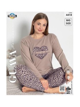 Piżama damska Thermal TURECKA. Size 2XL-4XL, Kolor Jak na zdjęciu (3 szt/pacza)